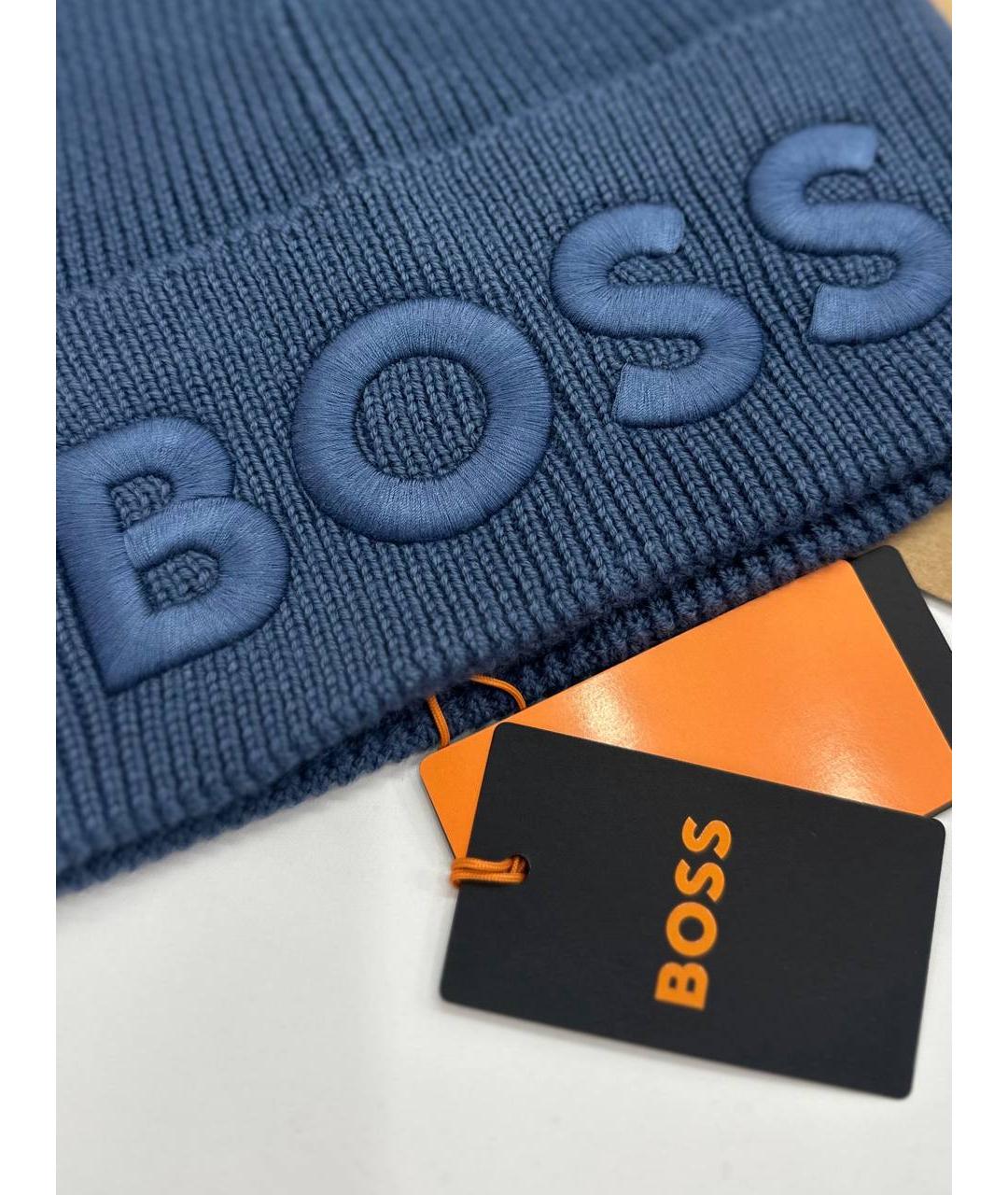 HUGO BOSS Голубая шерстяная шапка, фото 4