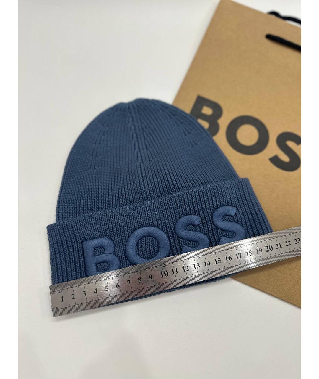 HUGO BOSS Голубая шерстяная шапка, фото 8