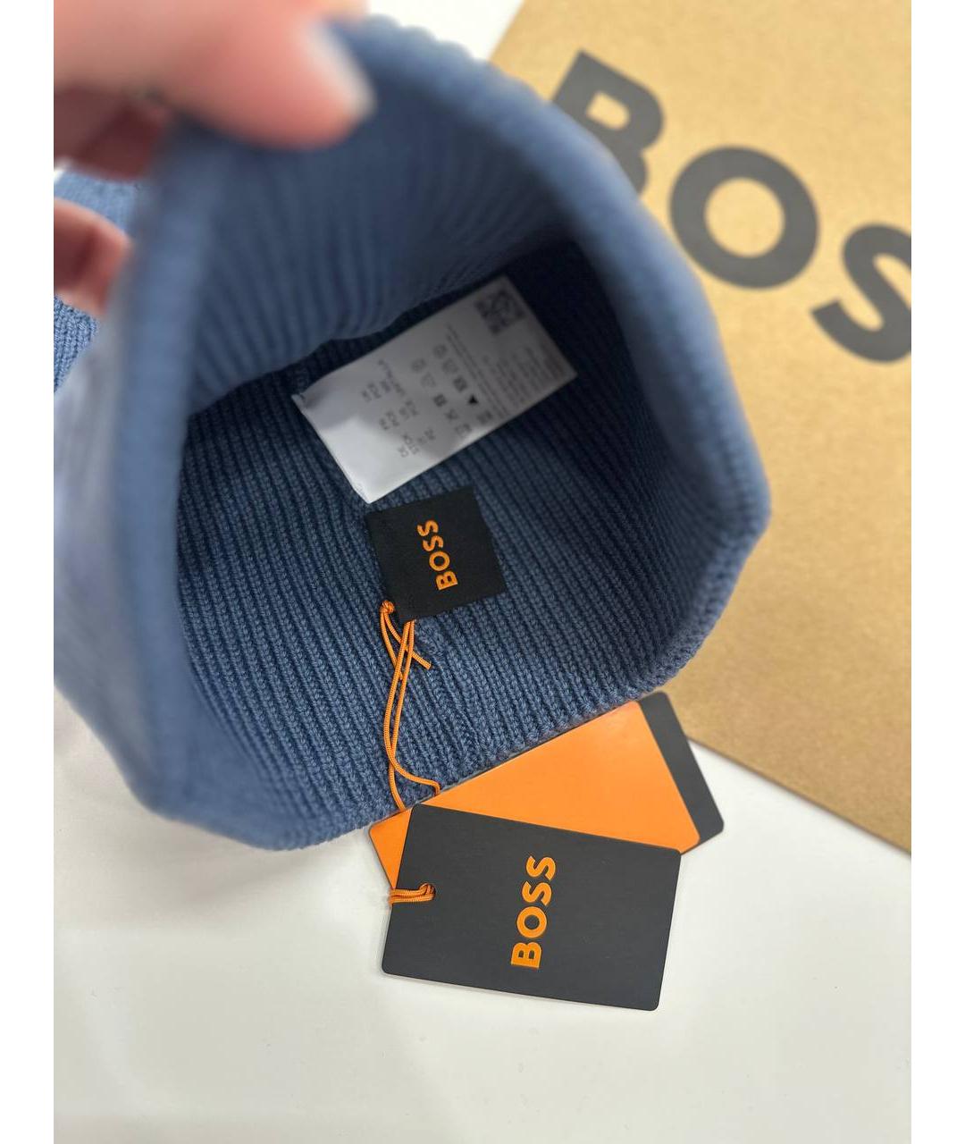 HUGO BOSS Голубая шерстяная шапка, фото 5