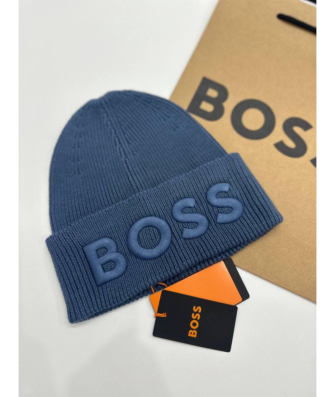HUGO BOSS Голубая шерстяная шапка, фото 2