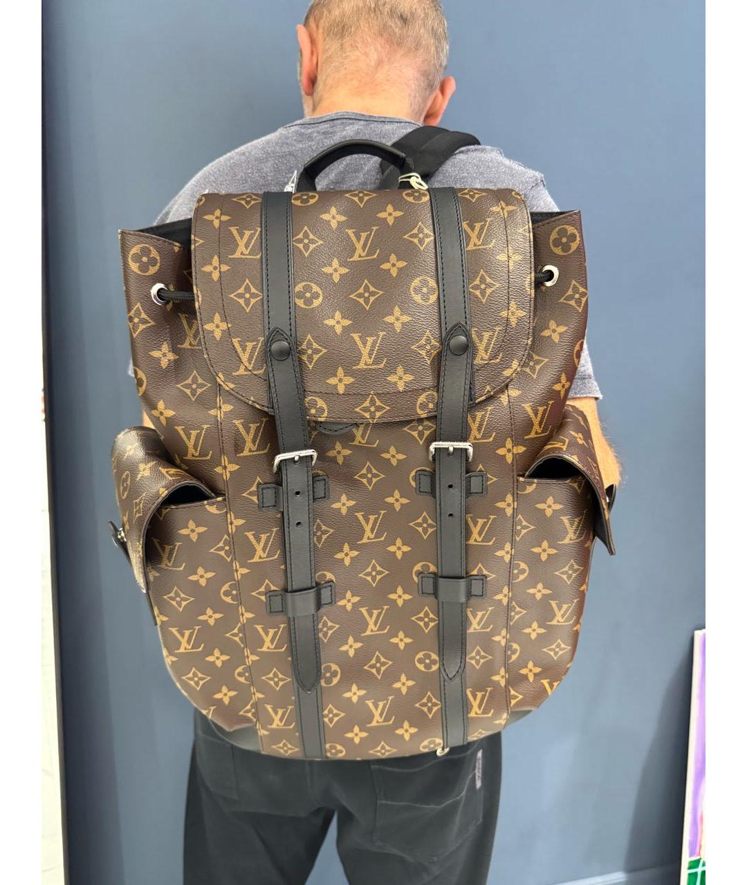 LOUIS VUITTON Коричневый рюкзак из канвы, фото 5