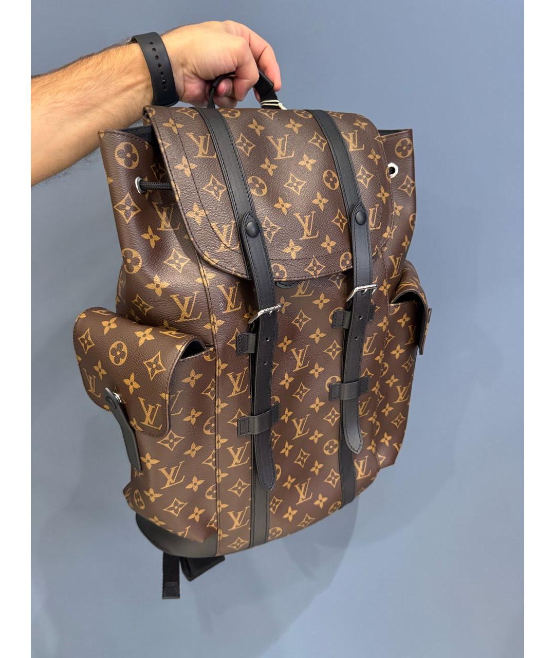 LOUIS VUITTON Коричневый рюкзак из канвы, фото 4