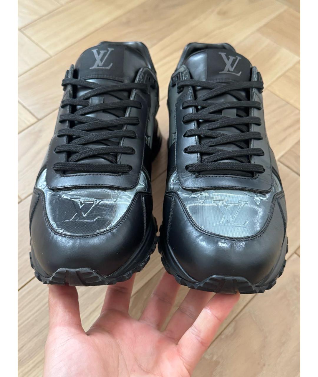 LOUIS VUITTON Черные кожаные низкие кроссовки / кеды, фото 4