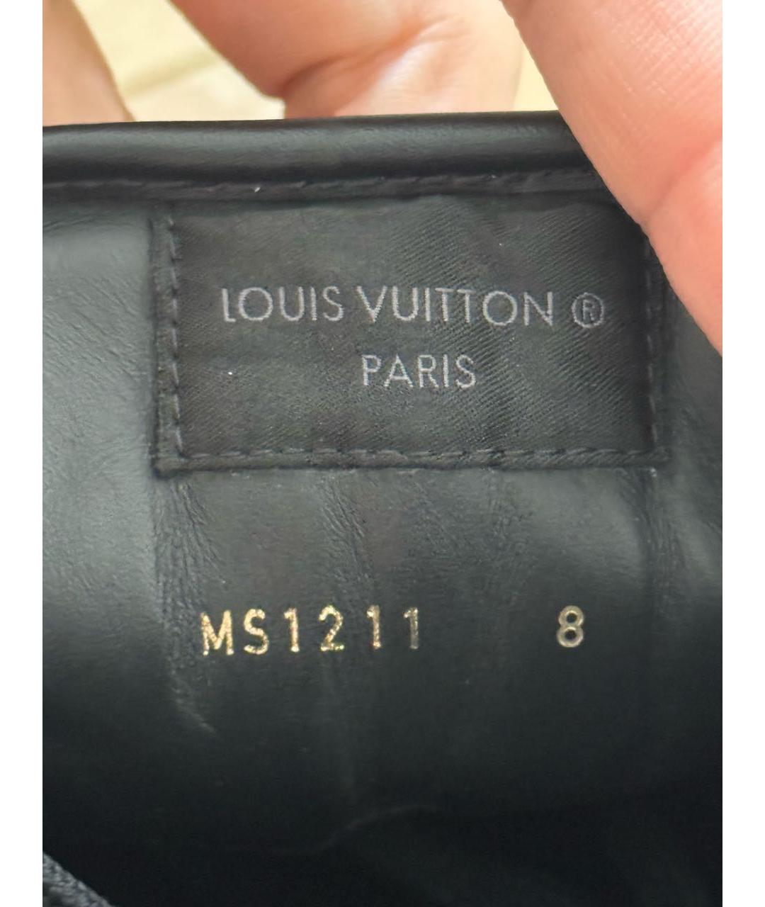 LOUIS VUITTON Черные кожаные низкие кроссовки / кеды, фото 7