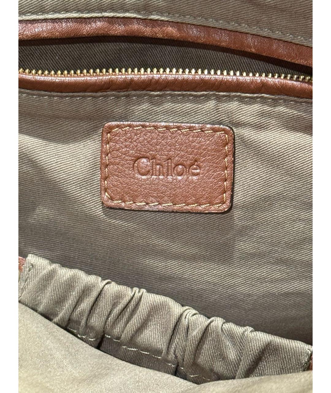 CHLOE Коричневая сумка через плечо из кожи питона, фото 2