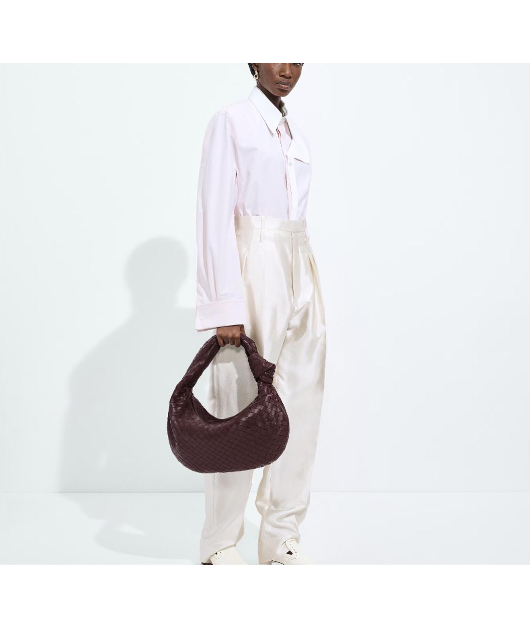 BOTTEGA VENETA Бордовая кожаная сумка с короткими ручками, фото 2