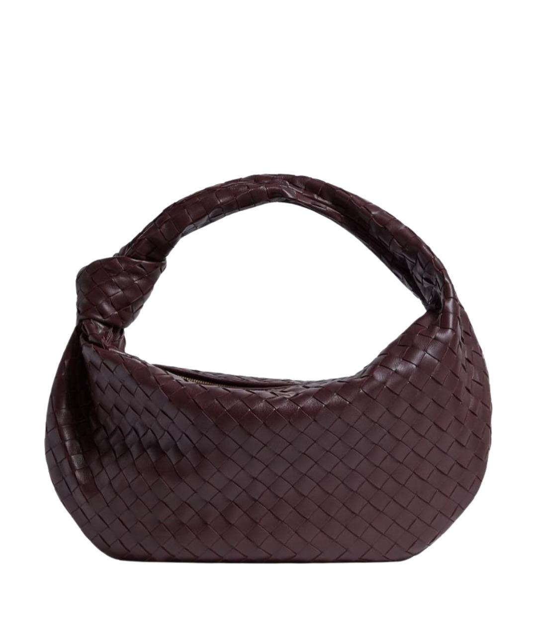 BOTTEGA VENETA Бордовая кожаная сумка с короткими ручками, фото 1