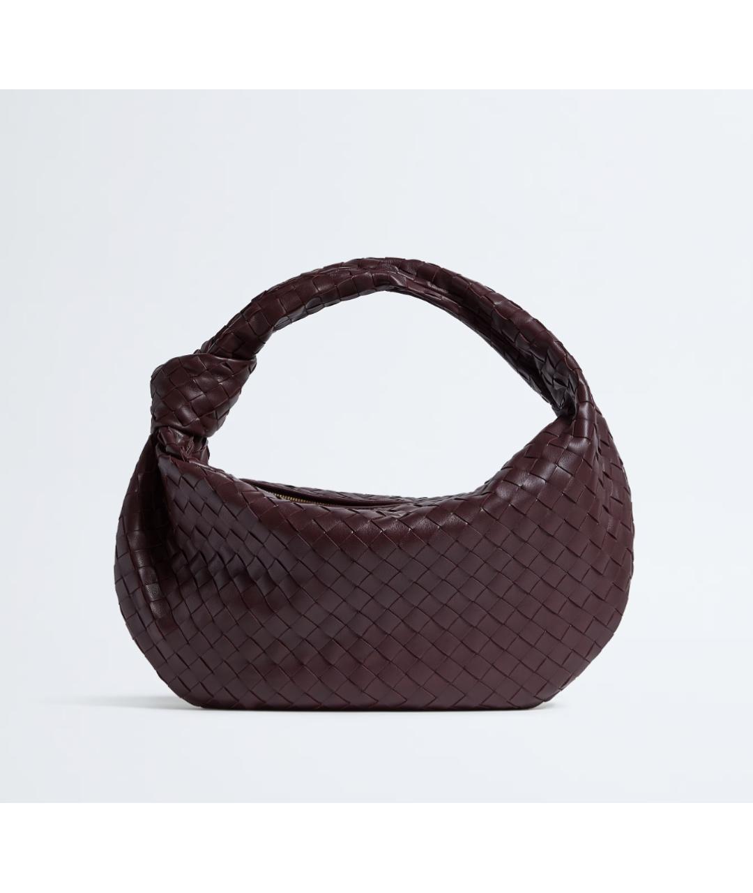 BOTTEGA VENETA Бордовая кожаная сумка с короткими ручками, фото 6