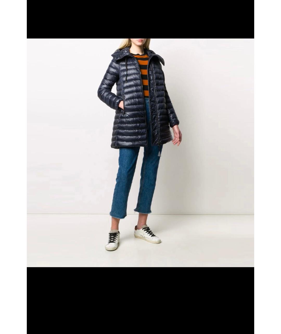 MONCLER Синий атласный пуховик, фото 5