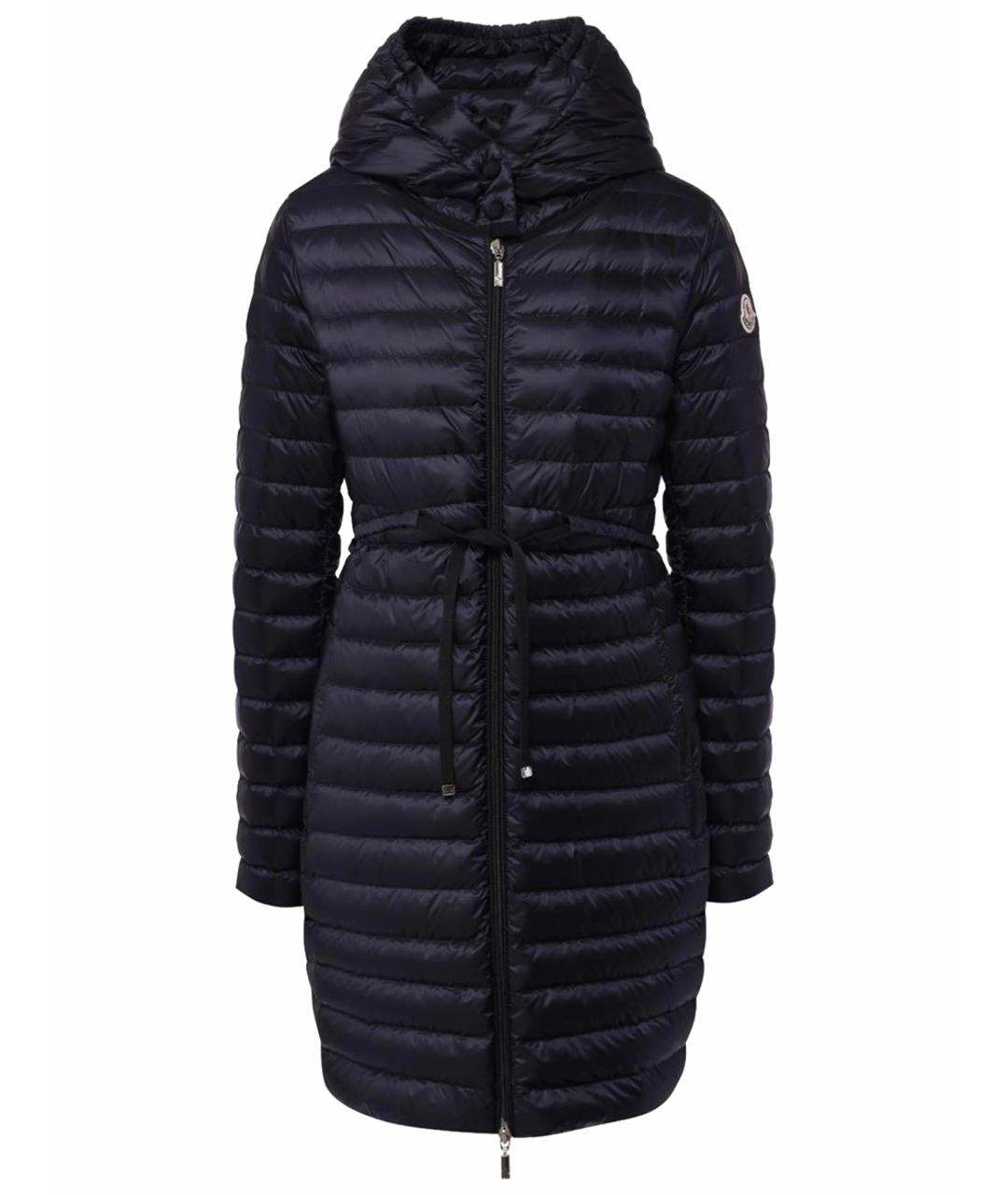 MONCLER Синий атласный пуховик, фото 1