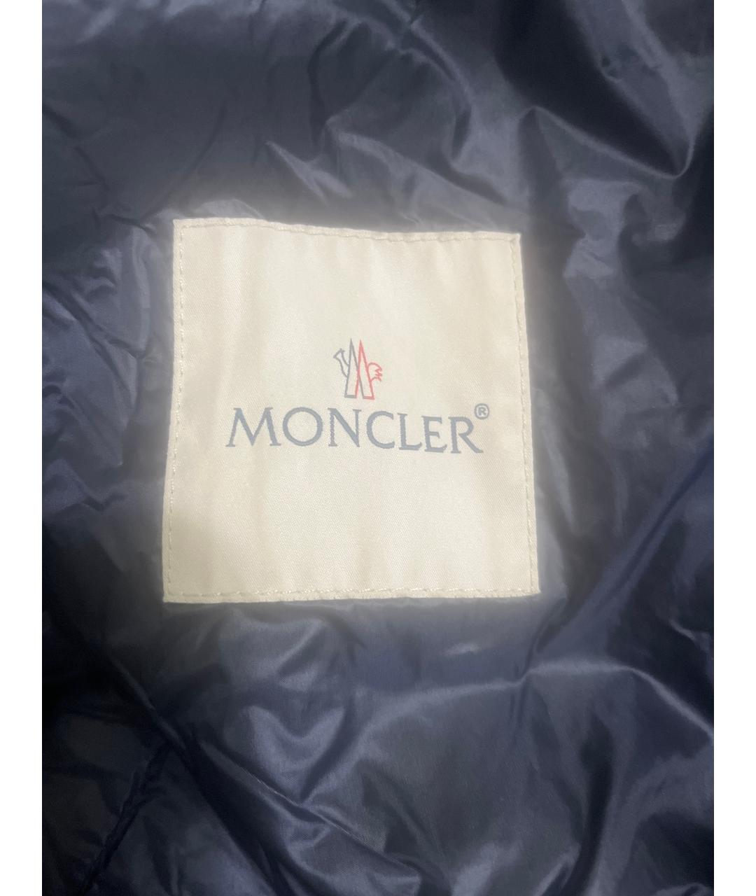MONCLER Синий атласный пуховик, фото 3