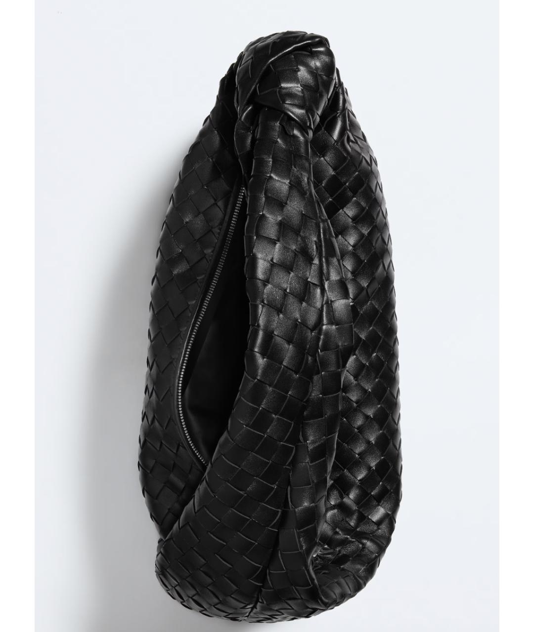 BOTTEGA VENETA Черная кожаная сумка с короткими ручками, фото 4