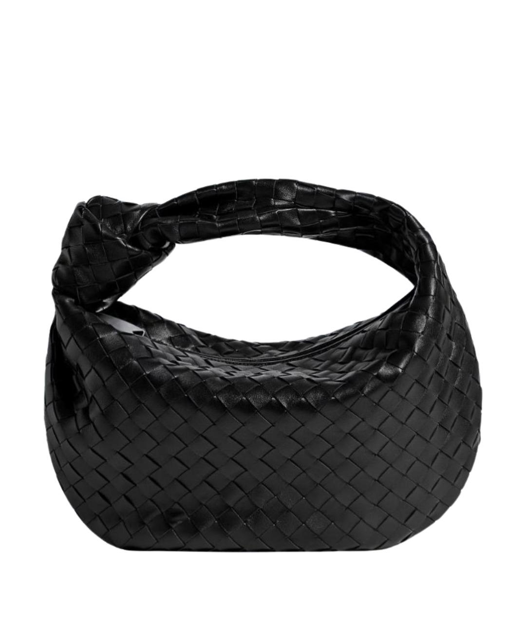 BOTTEGA VENETA Черная кожаная сумка с короткими ручками, фото 1