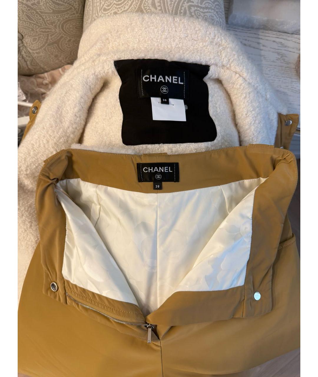 CHANEL Коричневый вискозный костюм с брюками, фото 3