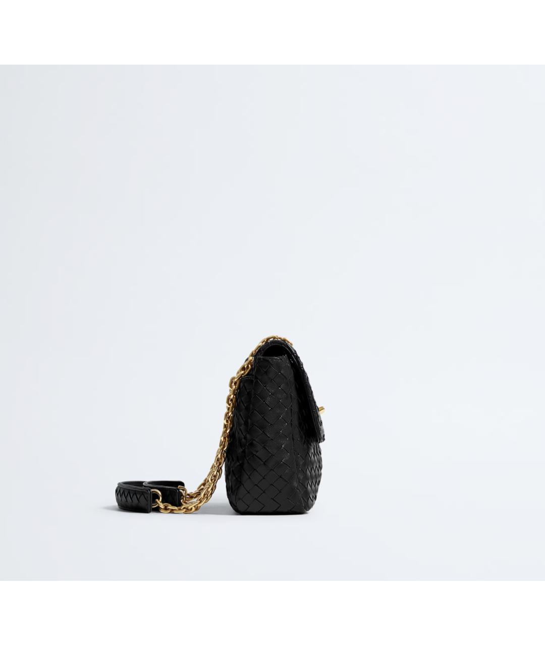 BOTTEGA VENETA Черная кожаная сумка через плечо, фото 5