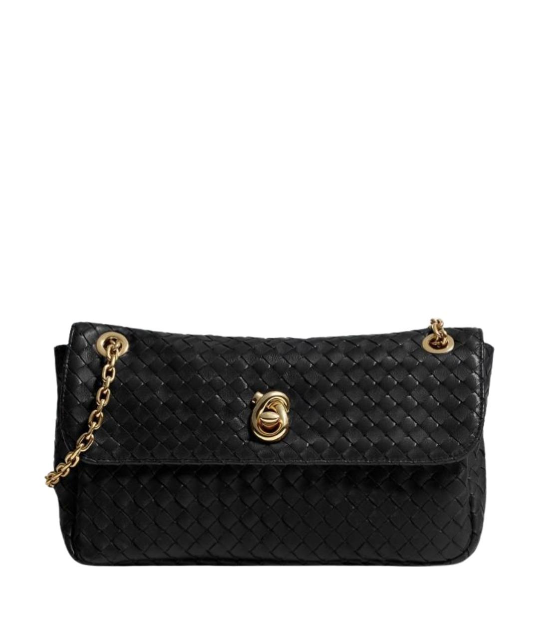 BOTTEGA VENETA Черная кожаная сумка через плечо, фото 1