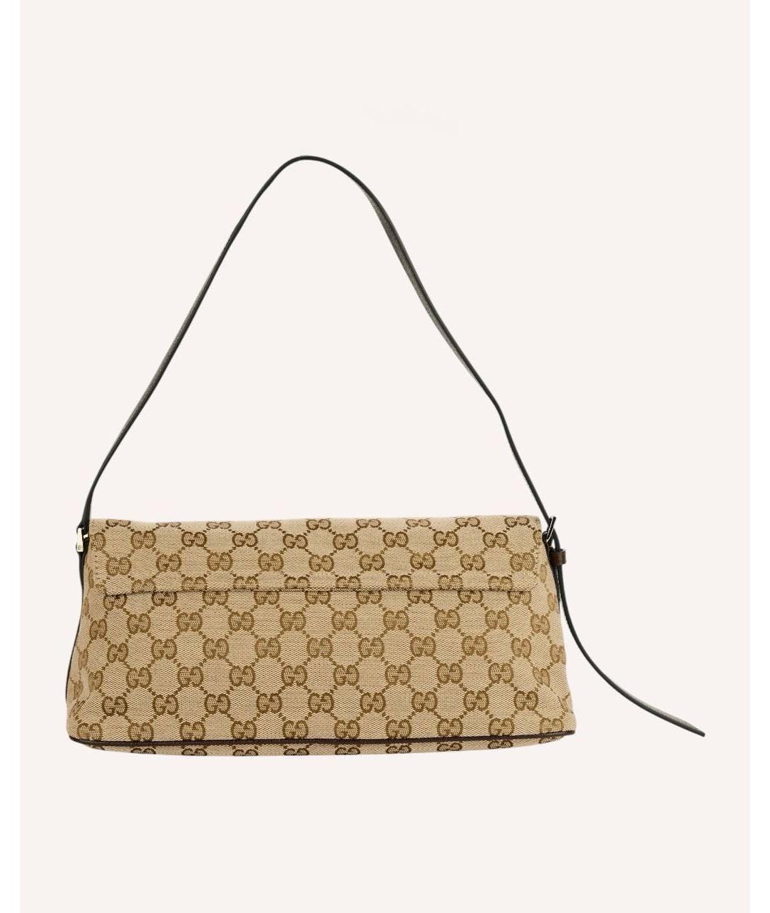 GUCCI Коричневая сумка через плечо из канвы, фото 3