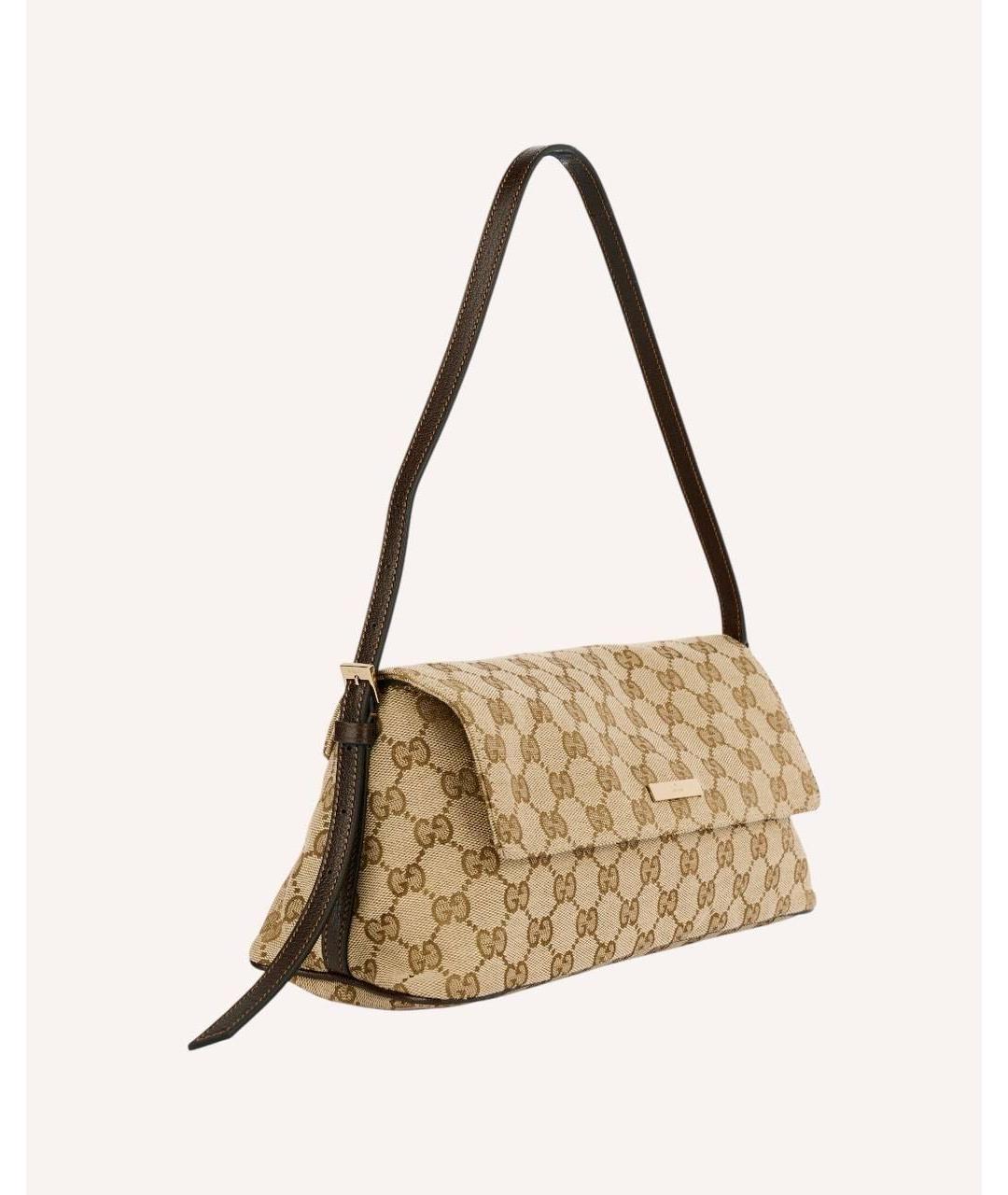 GUCCI Коричневая сумка через плечо из канвы, фото 2