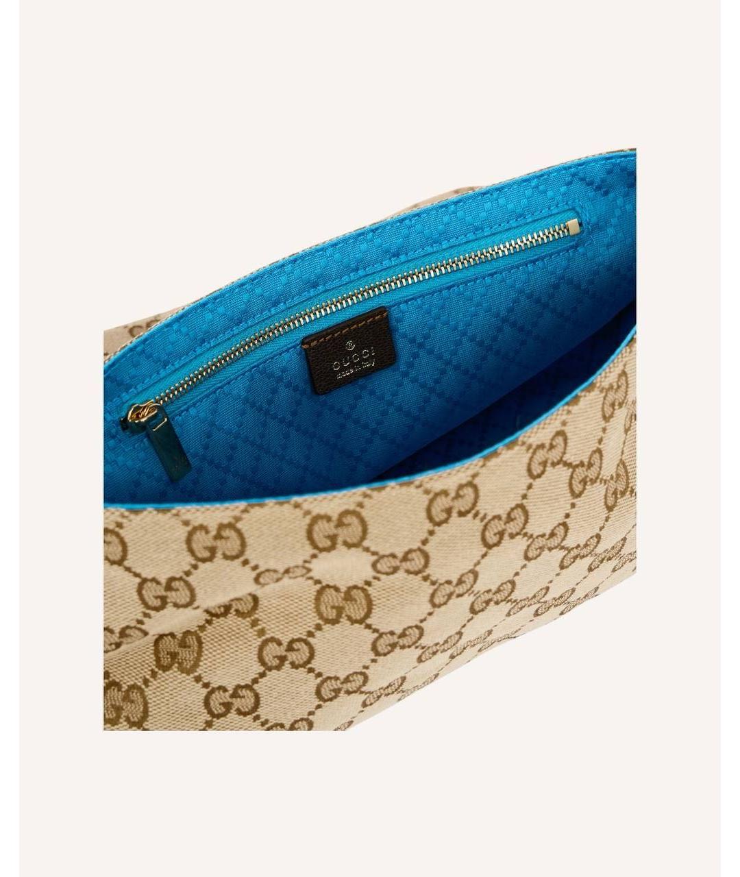 GUCCI Коричневая сумка через плечо из канвы, фото 6