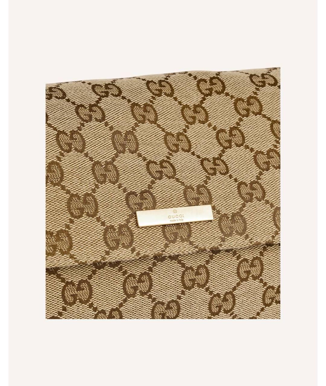 GUCCI Коричневая сумка через плечо из канвы, фото 4