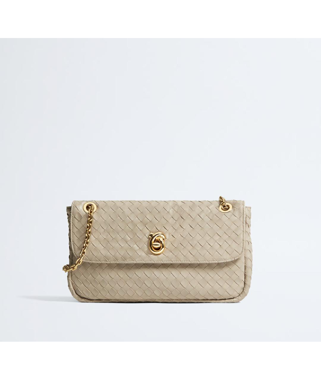 BOTTEGA VENETA Бежевая сумка через плечо из канвы, фото 8