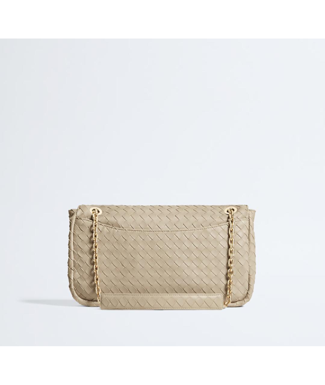 BOTTEGA VENETA Бежевая сумка через плечо из канвы, фото 4