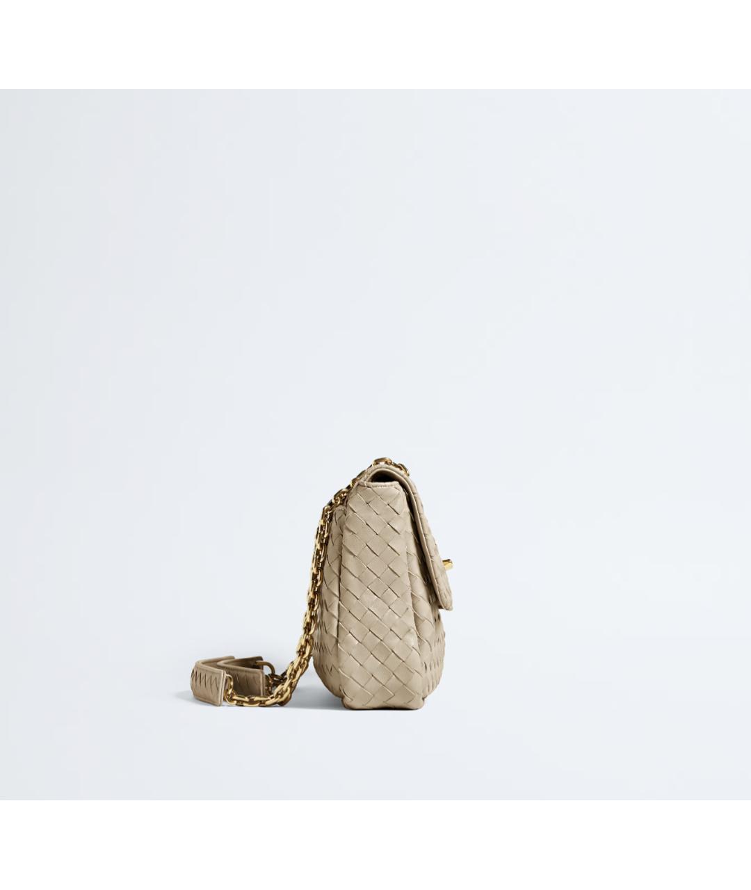 BOTTEGA VENETA Бежевая сумка через плечо из канвы, фото 5