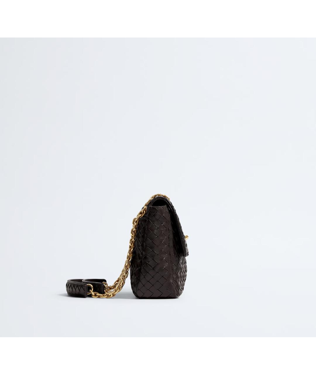 BOTTEGA VENETA Коричневая кожаная сумка через плечо, фото 5