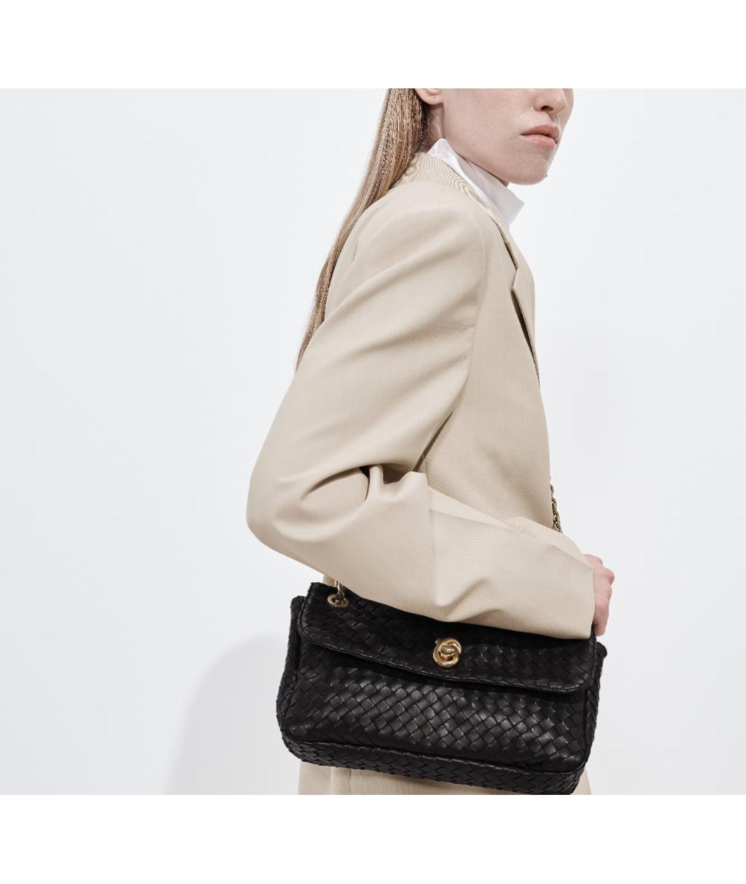 BOTTEGA VENETA Коричневая кожаная сумка через плечо, фото 4