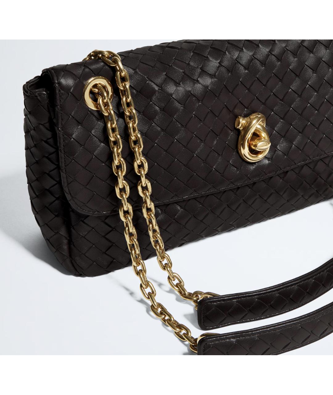 BOTTEGA VENETA Коричневая кожаная сумка через плечо, фото 3
