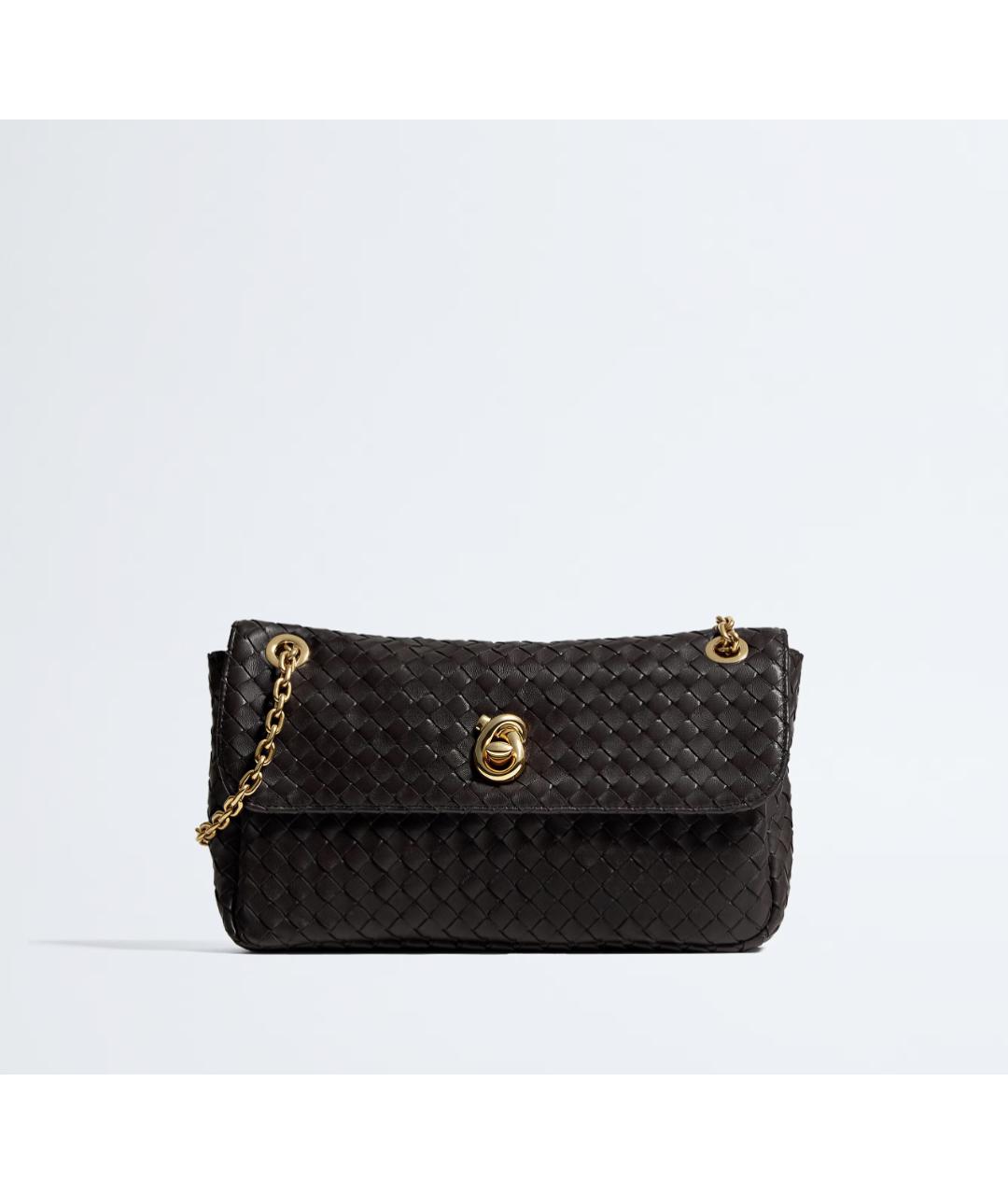 BOTTEGA VENETA Коричневая кожаная сумка через плечо, фото 8