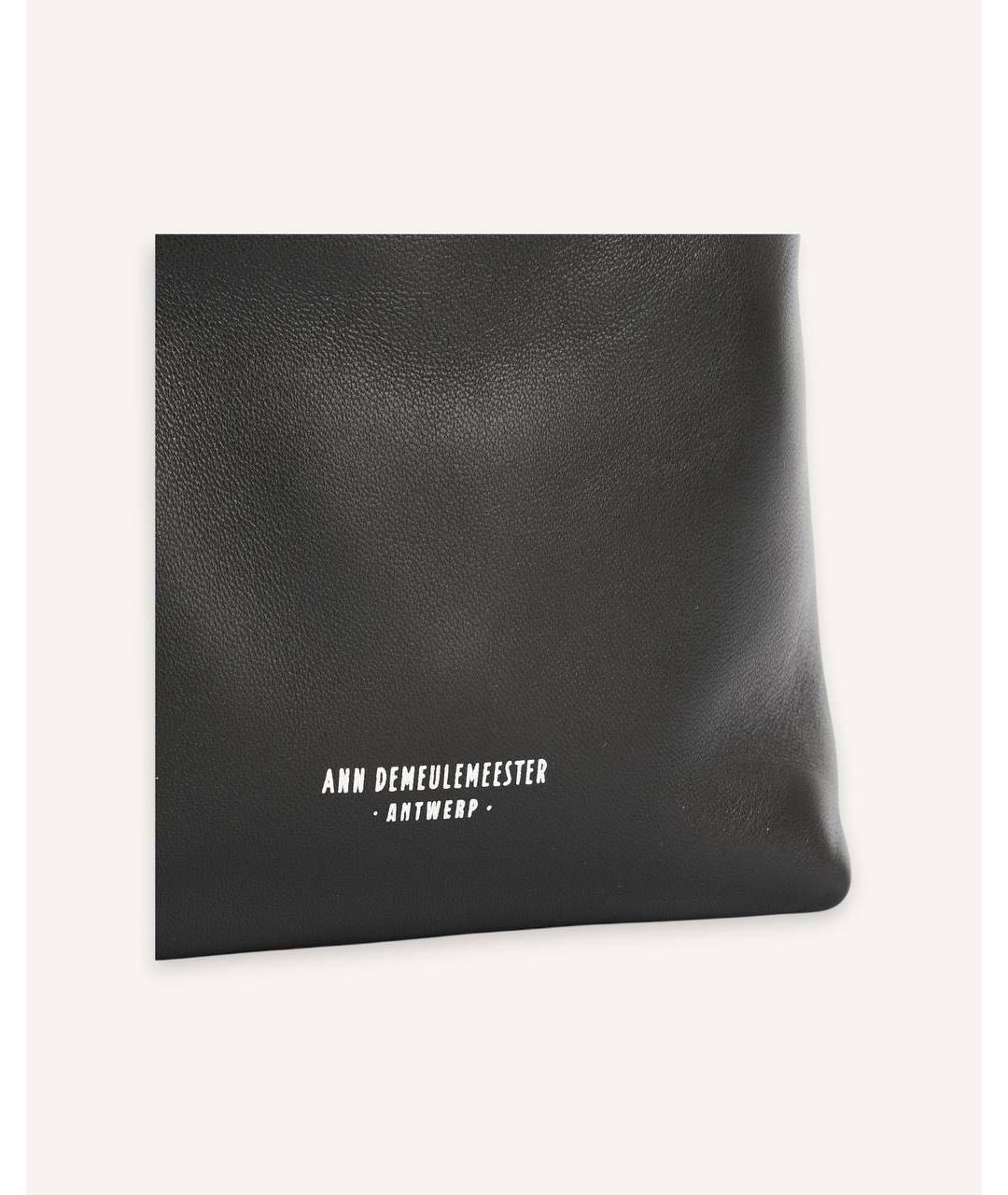 ANN DEMEULEMEESTER Черная кожаная сумка через плечо, фото 4