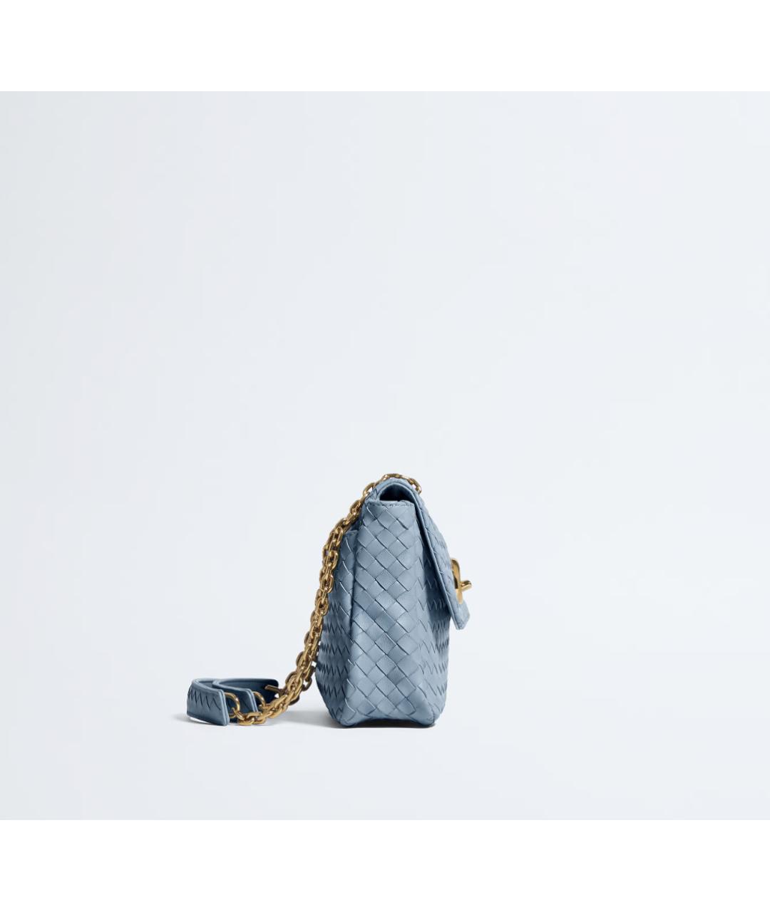 BOTTEGA VENETA Голубая кожаная сумка через плечо, фото 4