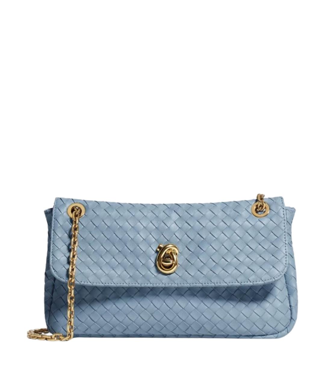 BOTTEGA VENETA Голубая кожаная сумка через плечо, фото 1
