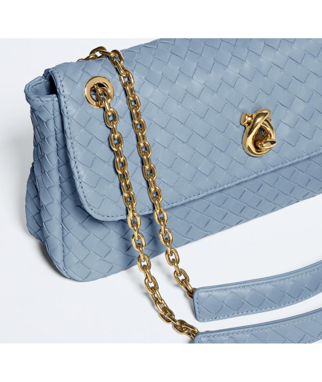 BOTTEGA VENETA Голубая кожаная сумка через плечо, фото 2
