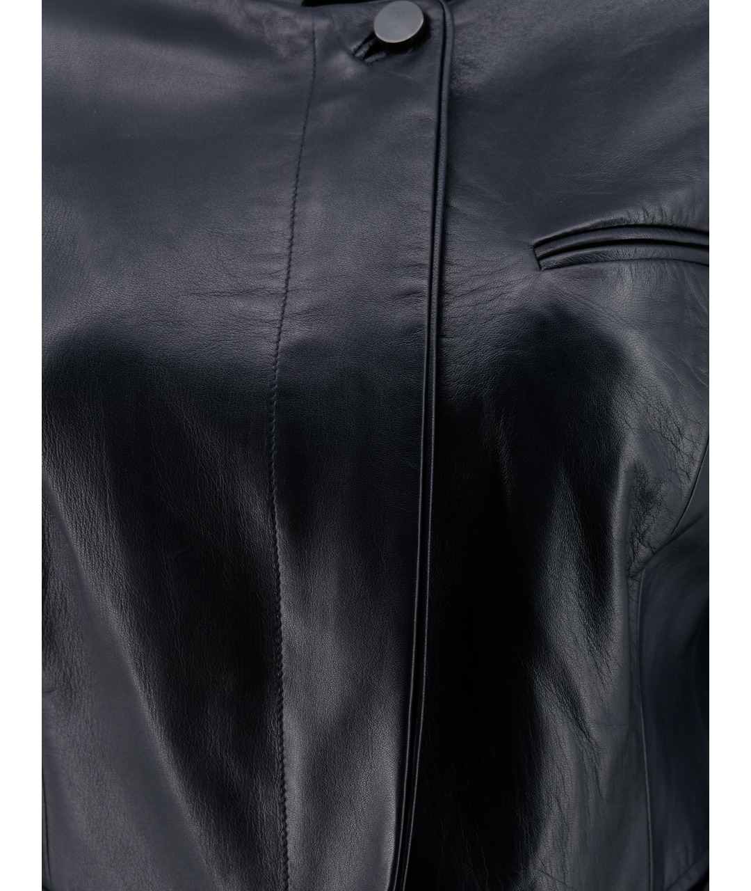 TORY BURCH Темно-синяя кожаная куртка, фото 4