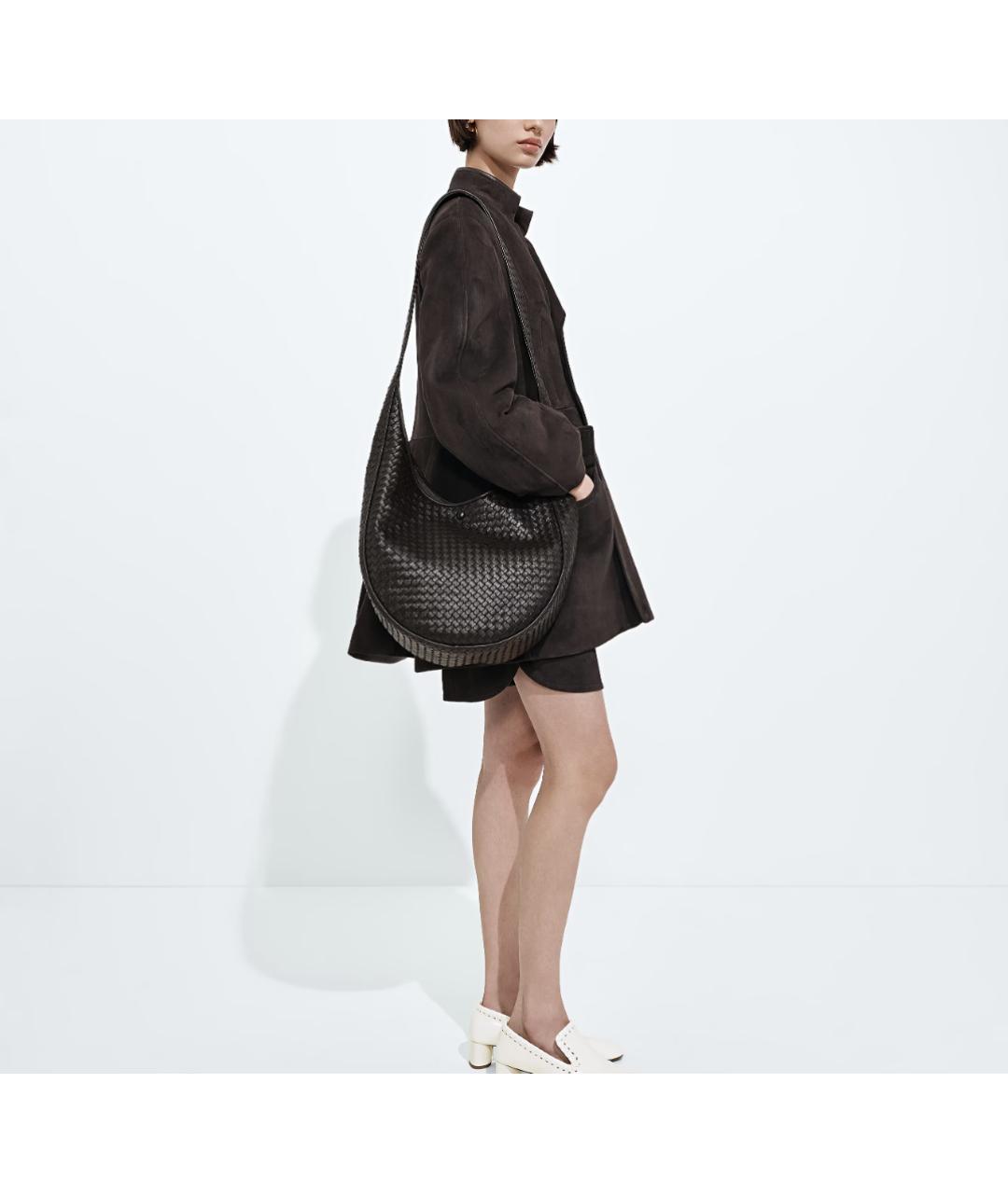 BOTTEGA VENETA Коричневая кожаная сумка тоут, фото 5
