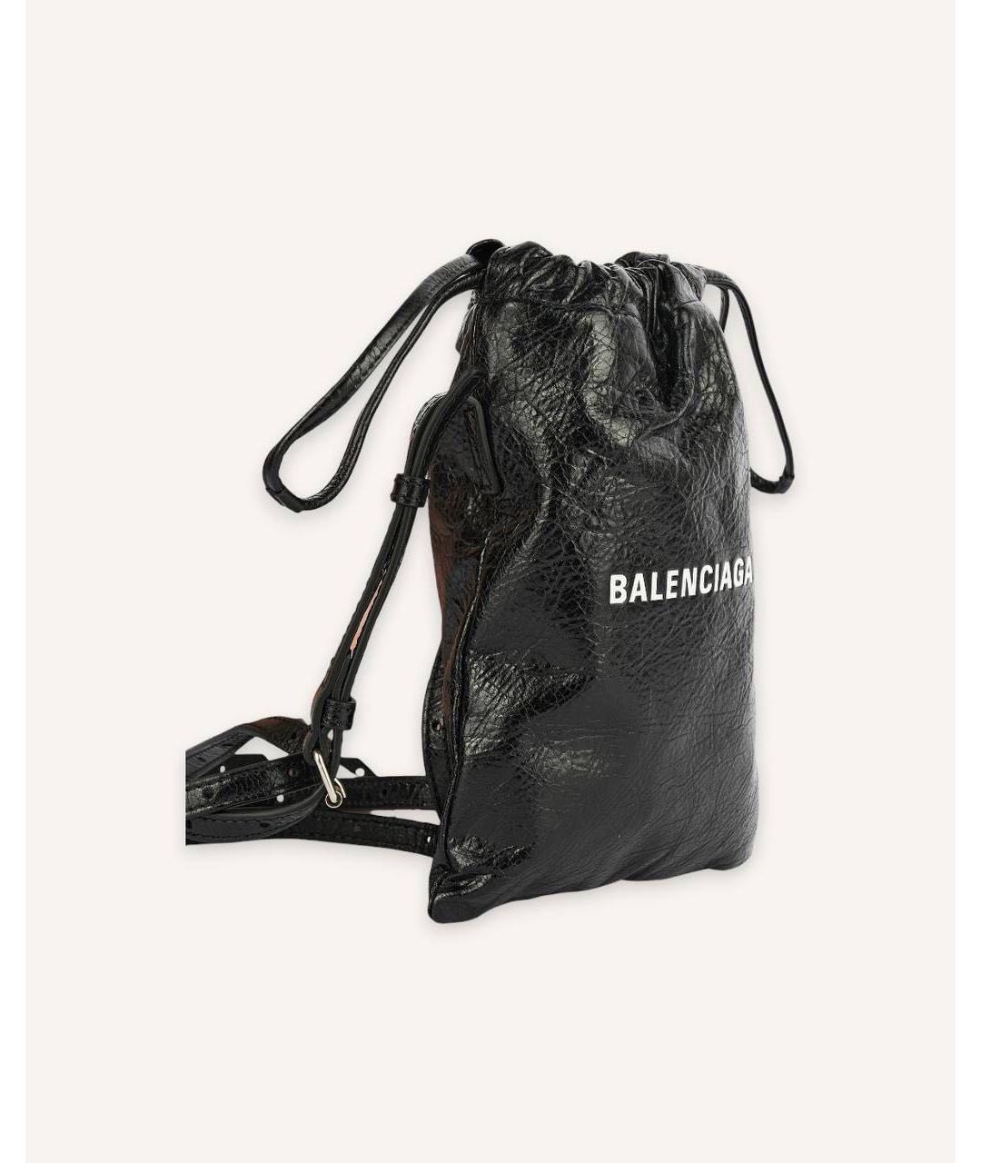 BALENCIAGA Черная кожаная сумка через плечо, фото 3