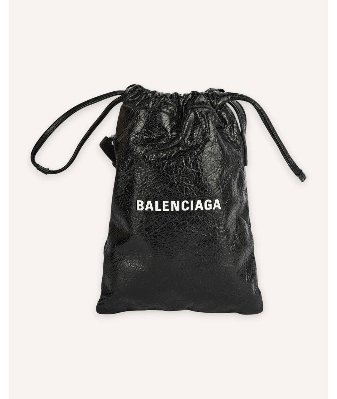 BALENCIAGA Черная кожаная сумка через плечо, фото 7