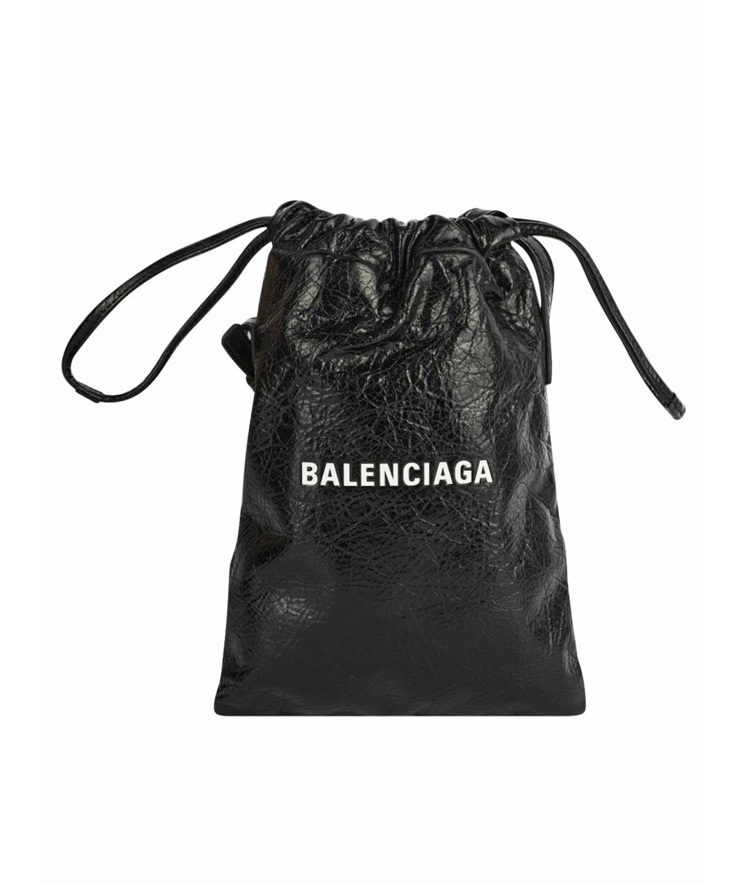 BALENCIAGA Черная кожаная сумка через плечо, фото 1