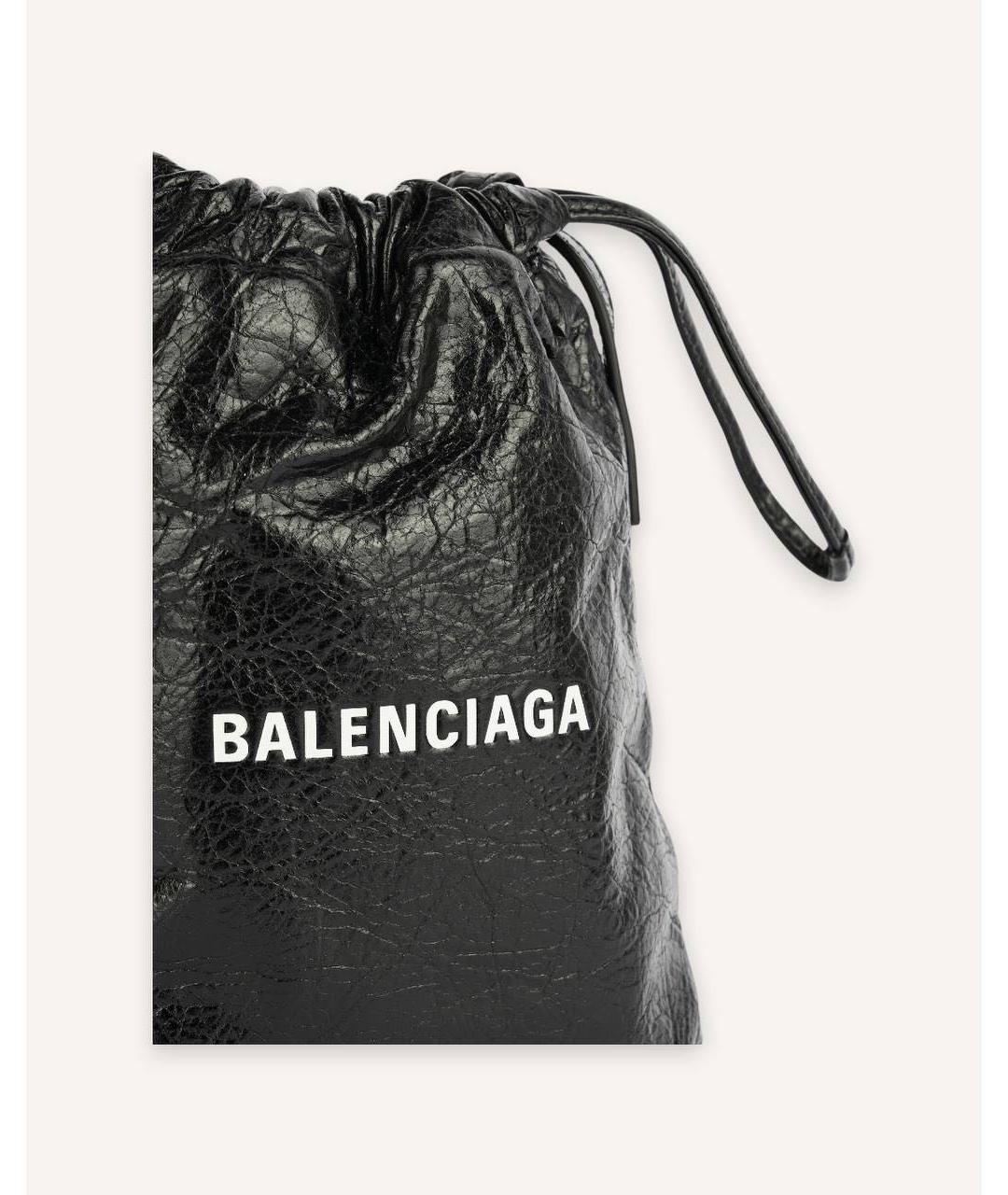 BALENCIAGA Черная кожаная сумка через плечо, фото 4