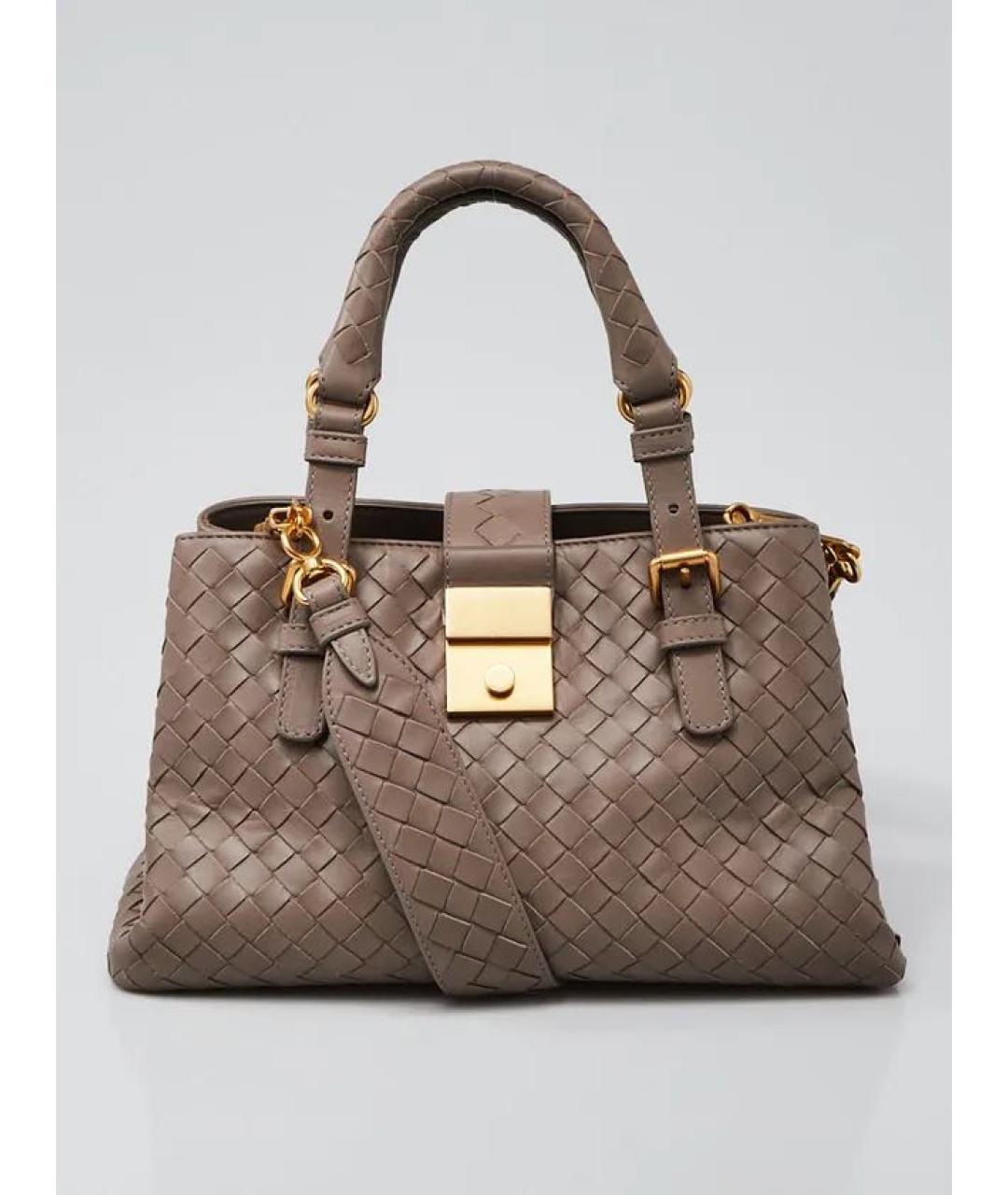 BOTTEGA VENETA Бежевая кожаная сумка с короткими ручками, фото 3