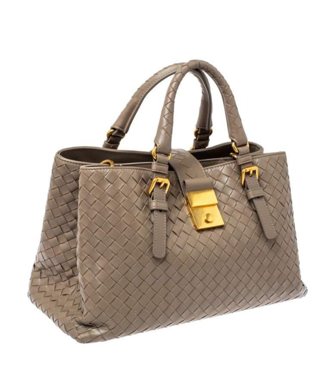 BOTTEGA VENETA Бежевая кожаная сумка с короткими ручками, фото 2
