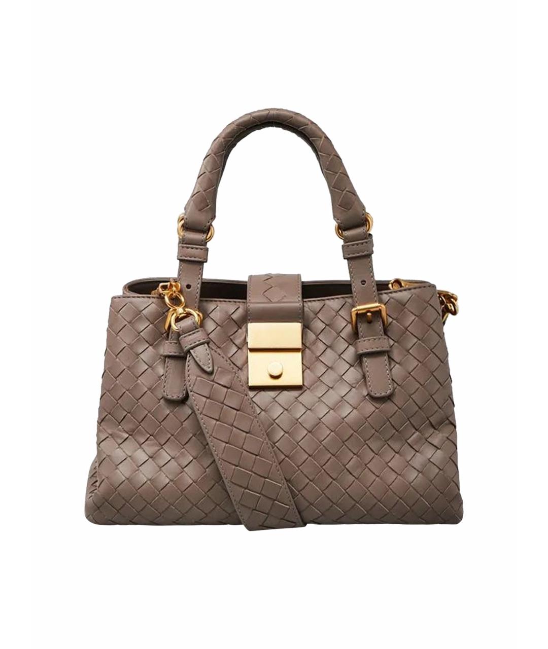 BOTTEGA VENETA Бежевая кожаная сумка с короткими ручками, фото 1