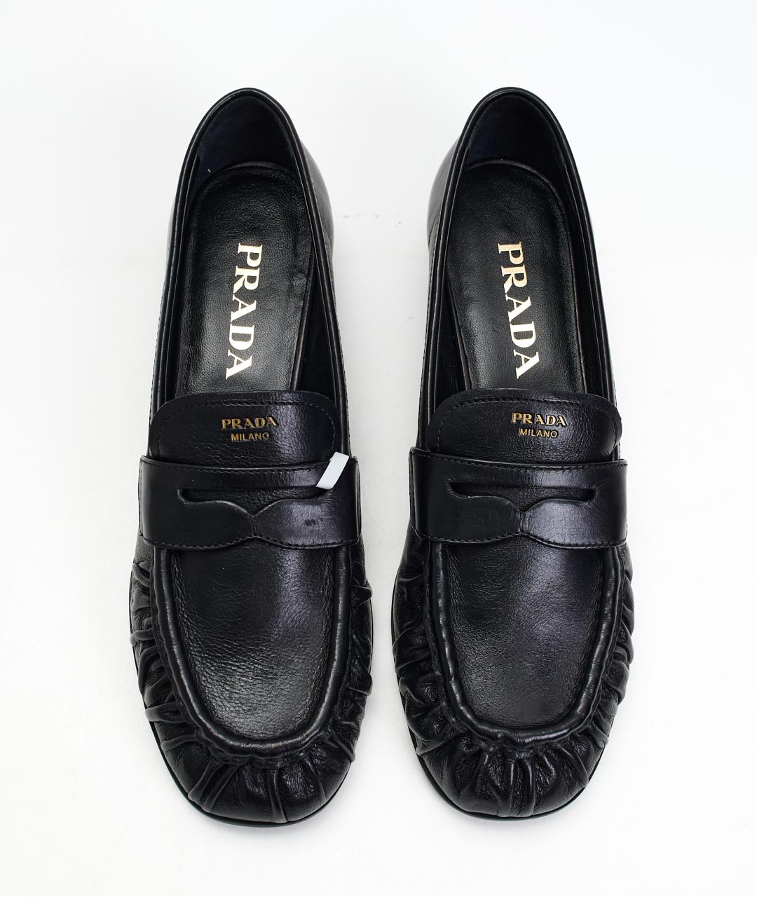 PRADA Черные кожаные лоферы, фото 4