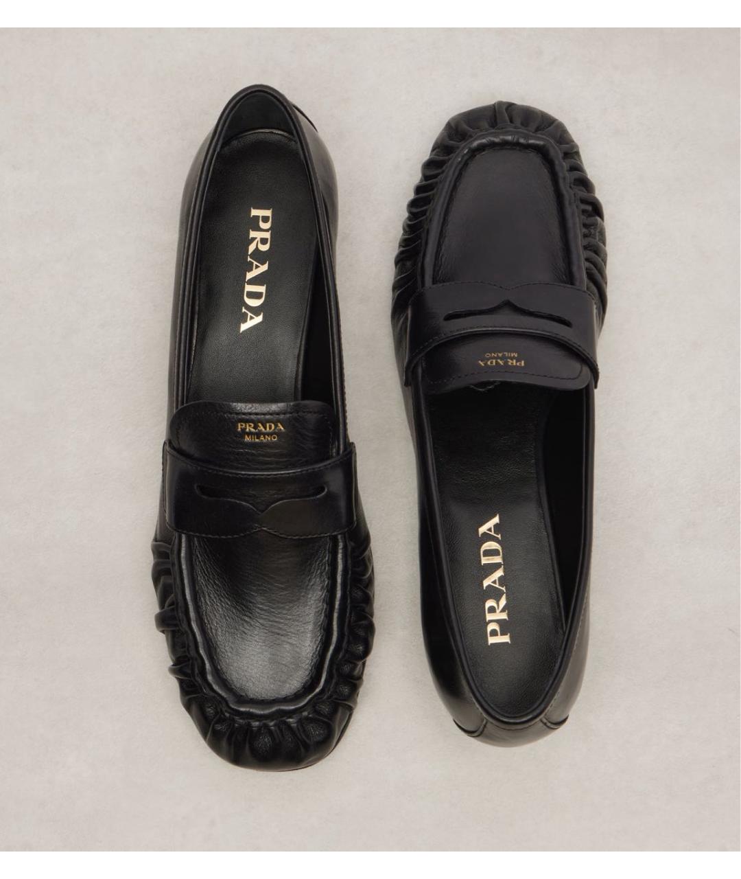 PRADA Черные кожаные лоферы, фото 3