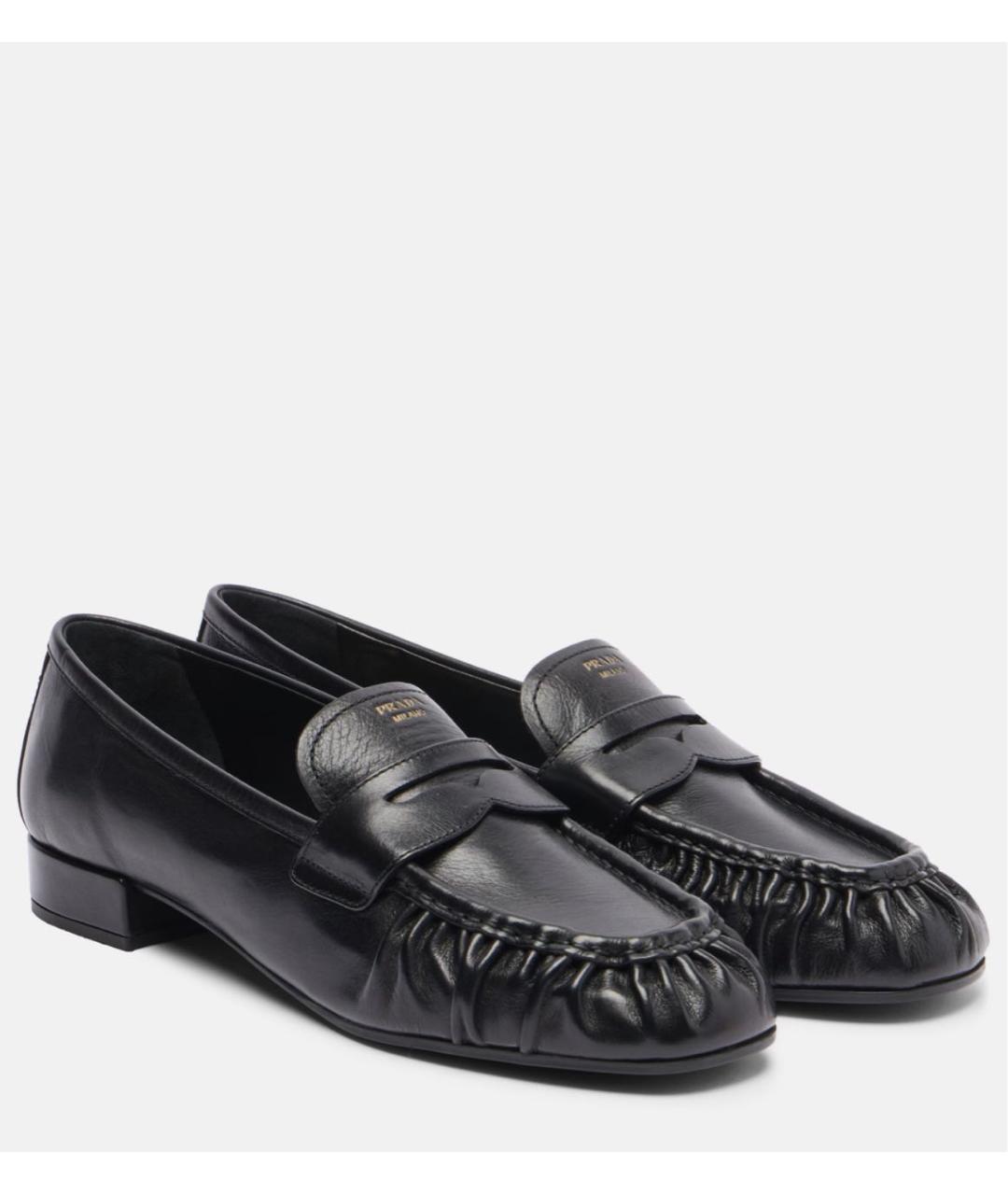PRADA Черные кожаные лоферы, фото 2
