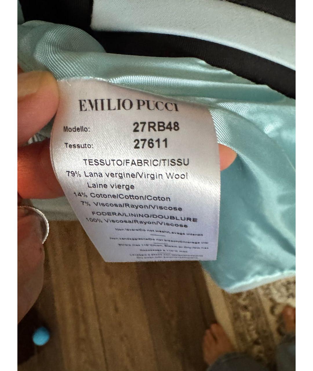 EMILIO PUCCI Голубой шерстяной жакет/пиджак, фото 6