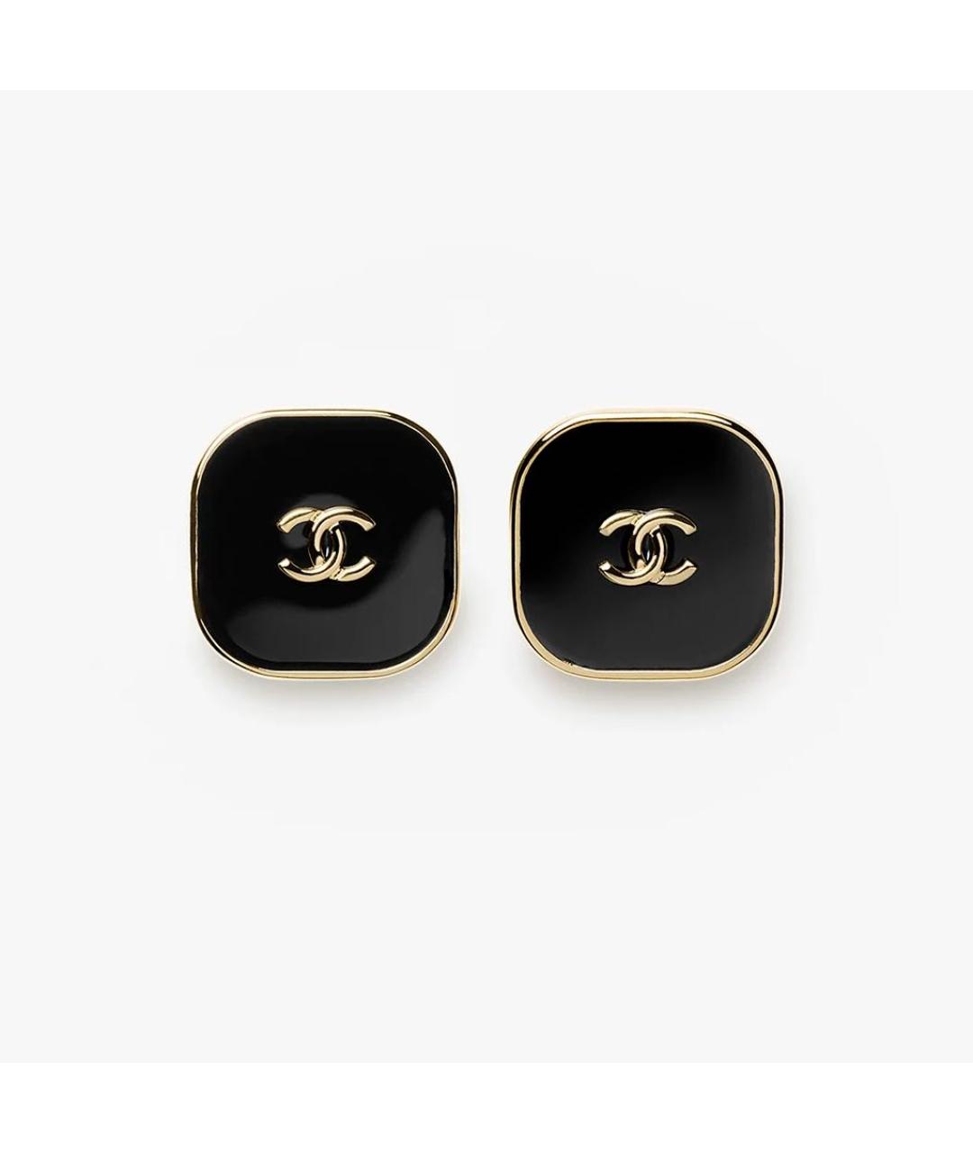 CHANEL Черные металлические серьги, фото 7