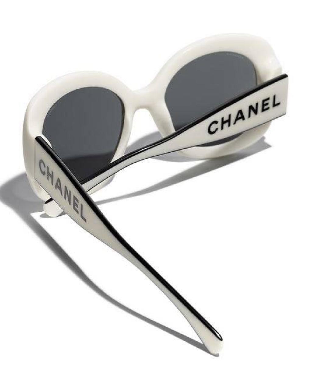 CHANEL Белые пластиковые солнцезащитные очки, фото 2